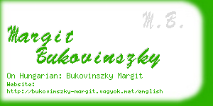 margit bukovinszky business card